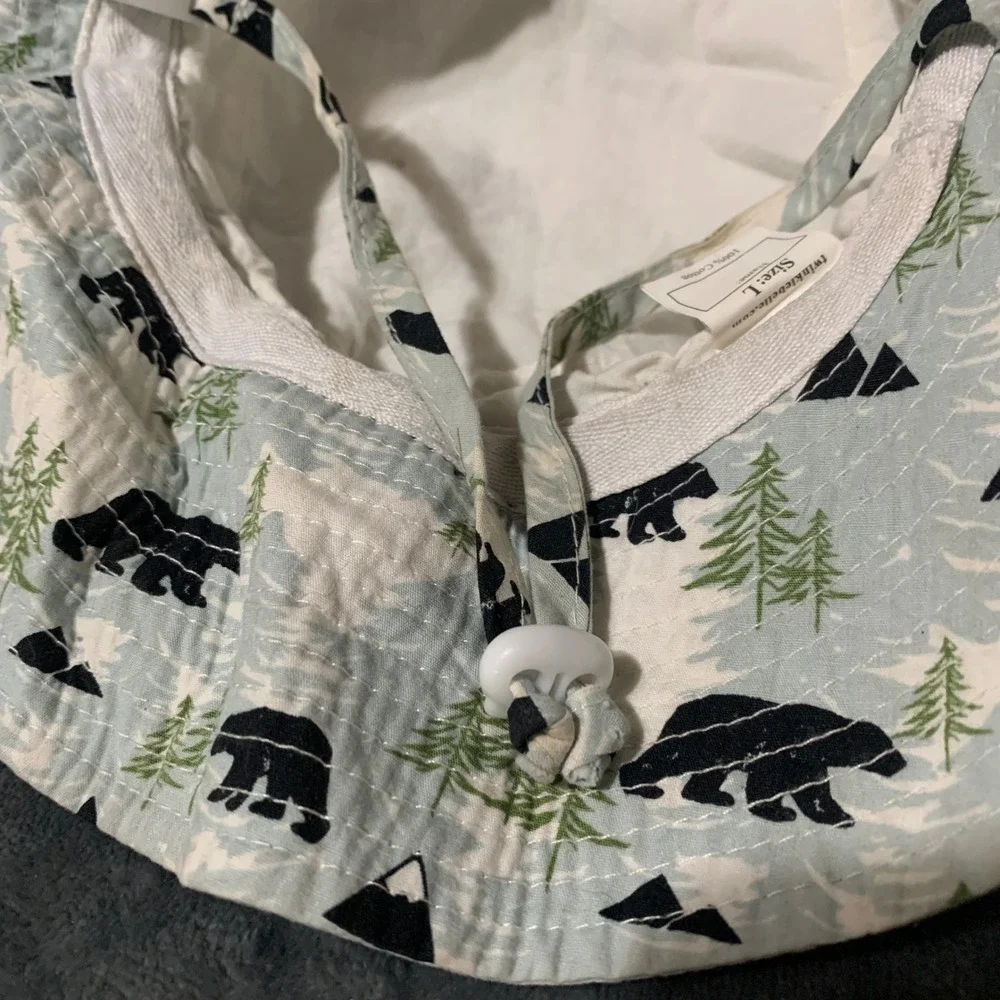 Jan & Jul Bucket Hat Kids L Bear Mountain Blue White Sun Hat